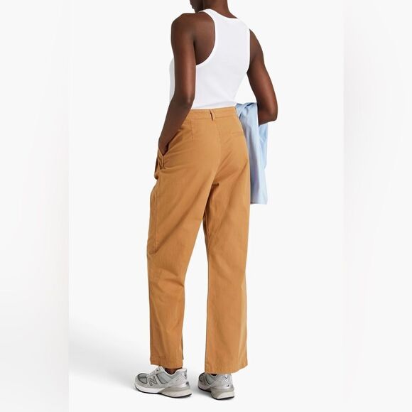 NWOT Frame Pleat Front Wide Leg High Rise Cotton Chino Pants in Camel $348 Sz 30 - Picture 7 of 16